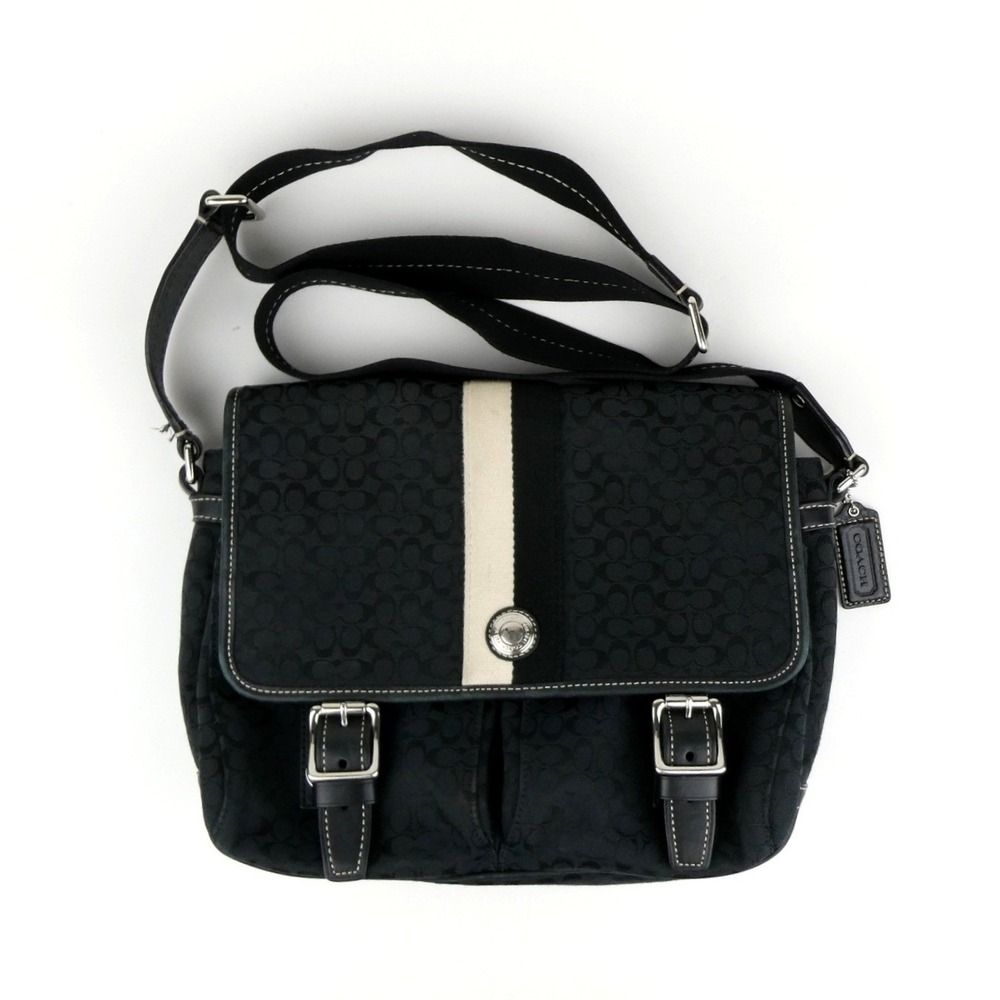 Coach Signature Black Mini C Messenger Bag F70182